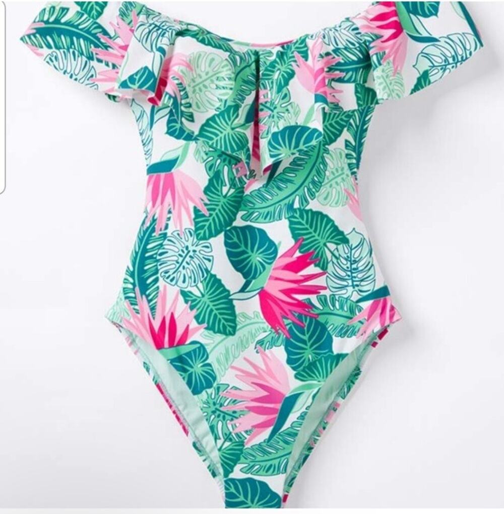 Matilda Jane Womens One Piece Swimsuit Size Medium Palm Tree In Paradise NWOT M